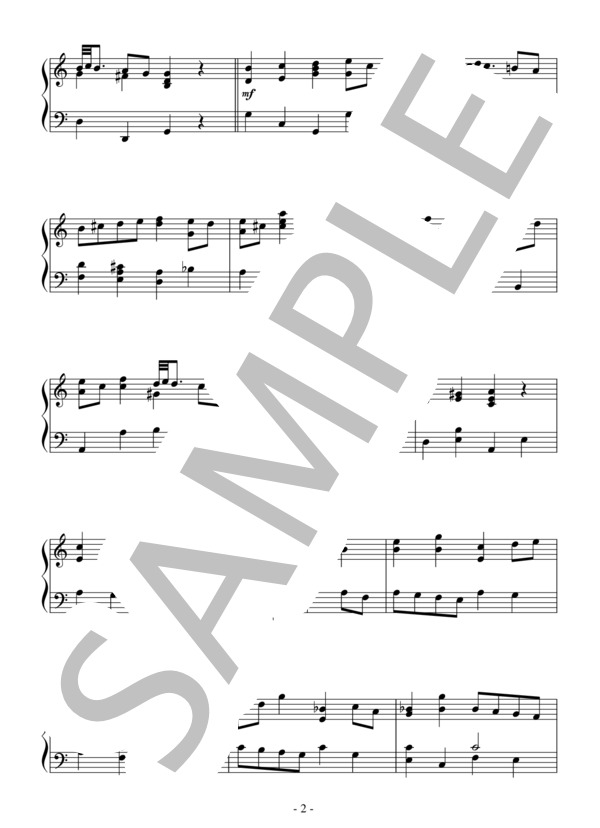 「管弦楽組曲第1番」よりガヴォットⅠ（初～中級）：J.S.バッハ (ヨハン・セバスチャン・バッハ) / ピアノソロ 初〜中級 - サンプル譜面 2/4