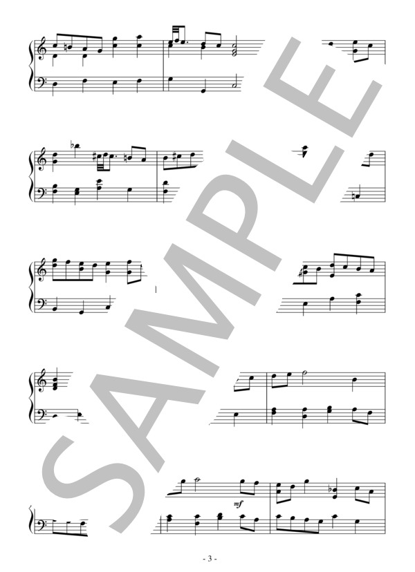 「管弦楽組曲第1番」よりガヴォットⅠ（初～中級）：J.S.バッハ (ヨハン・セバスチャン・バッハ) / ピアノソロ 初〜中級 - サンプル譜面 3/4