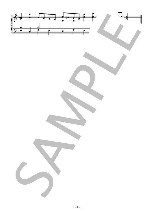 「管弦楽組曲第1番」よりガヴォットⅠ（初～中級）：J.S.バッハ (ヨハン・セバスチャン・バッハ) / ピアノソロ 初〜中級 - サンプル譜面 4/4