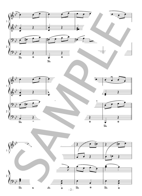 バレエ「眠れる森の美女」より 優しさの精のVa.(連弾 初級）：チャイコフスキー (ピョートル・イリイチ・チャイコフスキー) / ピアノ連弾 初級 - サンプル譜面 2/3