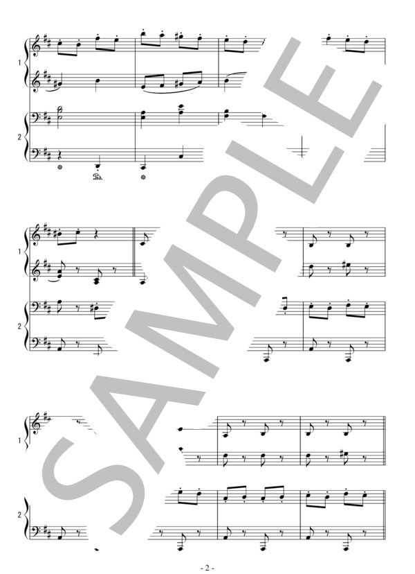 バレエ「眠れる森の美女」より鷹揚の精のVa.(連弾 初級）：チャイコフスキー (ピョートル・イリイチ・チャイコフスキー) / ピアノ連弾 初級 - サンプル譜面 2/4