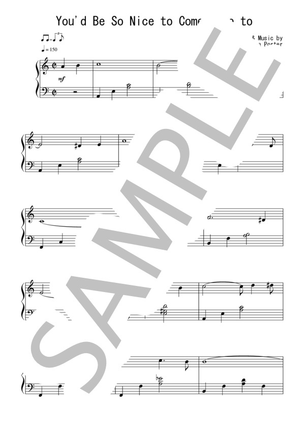 You'd Be So Nice to Come Home to(入門～初級）：コール・ポーター / ピアノソロ 入門〜初級 - サンプル譜面 1/3
