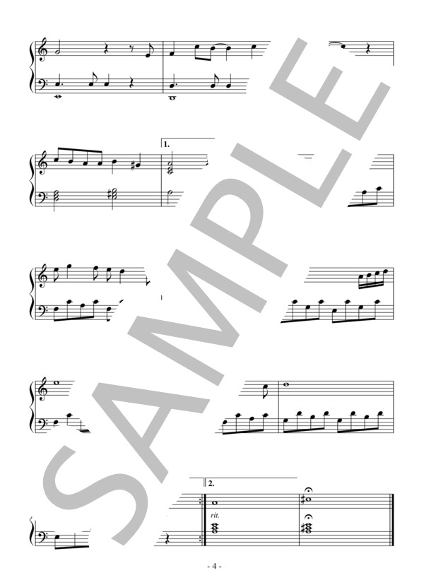 君をのせて（初級）：映画「天空の城ラピュタ」OST (久石 譲) / ピアノソロ 初級 - サンプル譜面 4/4