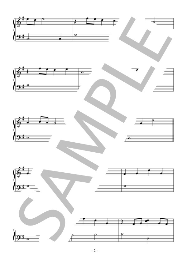 If I Never Knew You(入門）：ディズニー映画「ポカホンタス」OST / ピアノソロ 入門 - サンプル譜面 2/3