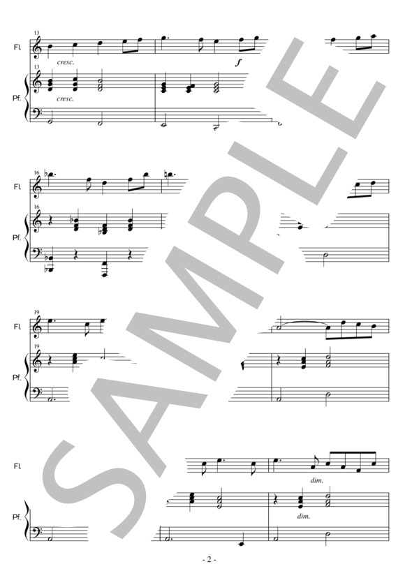 バレエ「白鳥の湖」より情景(Fl＆Pf 初級）：チャイコフスキー (ピョートル・イリイチ・チャイコフスキー) / アンサンブルピアノ＋他楽器 初級 - サンプル譜面 2/5