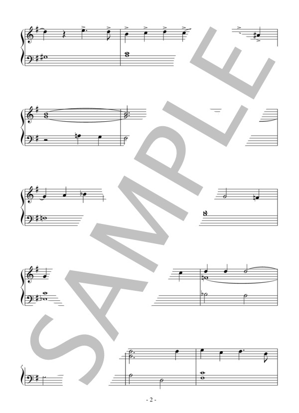 四月の思い出（初級）：ジャズ (ジーン・デ・ポール) / ピアノソロ 初級 - サンプル譜面 2/4