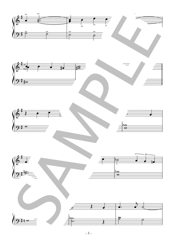 四月の思い出（初級）：ジャズ (ジーン・デ・ポール) / ピアノソロ 初級 - サンプル譜面 3/4