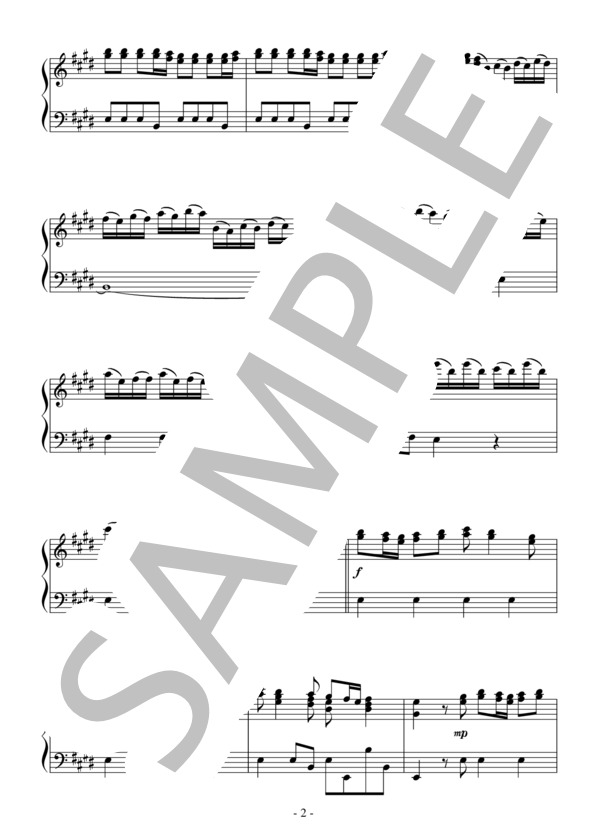 「四季」より春 第1楽章（中級 Short Ver.)：ヴィヴァルディ (アントニオ・ヴィヴァルディ) / ピアノソロ 中級 - サンプル譜面 2/3