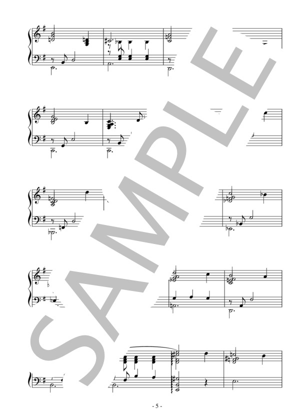 Bluesette(中級）：トゥーツ・シールマンス / ピアノソロ 中級 - サンプル譜面 5/5