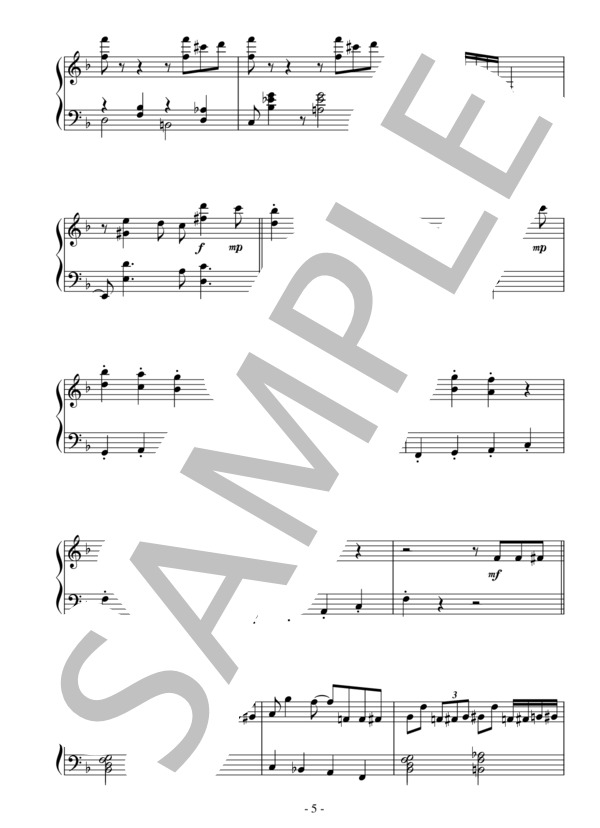 Dancers in Love(中級）：デューク・エリントン / ピアノソロ 中級 - サンプル譜面 5/5