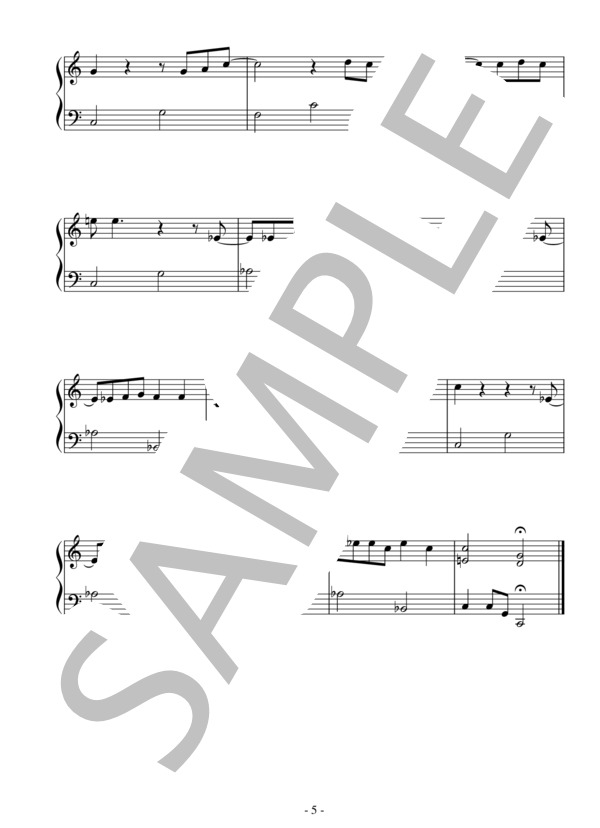 愛という名の欲望（入門～初級）：クイーン / ピアノソロ 入門〜初級 - サンプル譜面 5/5