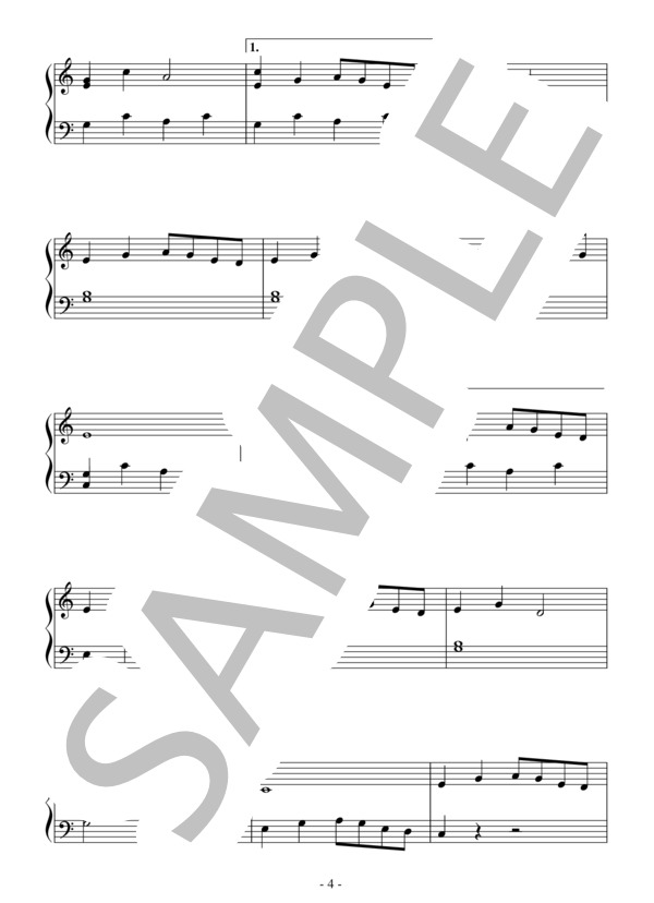 家に名誉を（初級）：ディズニー映画「ムーラン」OST / ピアノソロ 初級 - サンプル譜面 4/5