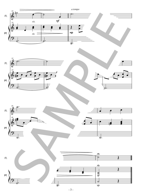 愛の夢(Fl＆Pf  初級）：リスト (フランツ・リスト) / アンサンブルピアノ＋他楽器 初級 - サンプル譜面 3/5