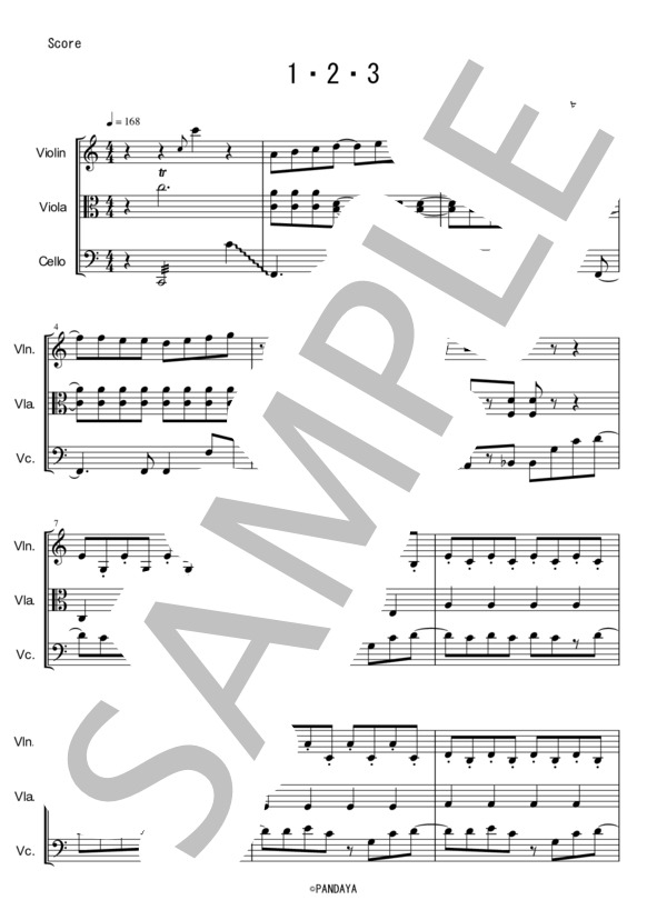 1・2・3 (After the Rain) / アンサンブル弦楽 中〜上級 - サンプル譜面 1/5
