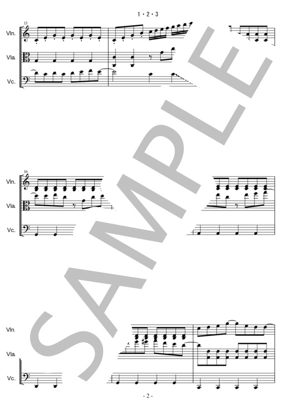 1・2・3 (After the Rain) / アンサンブル弦楽 中〜上級 - サンプル譜面 2/5