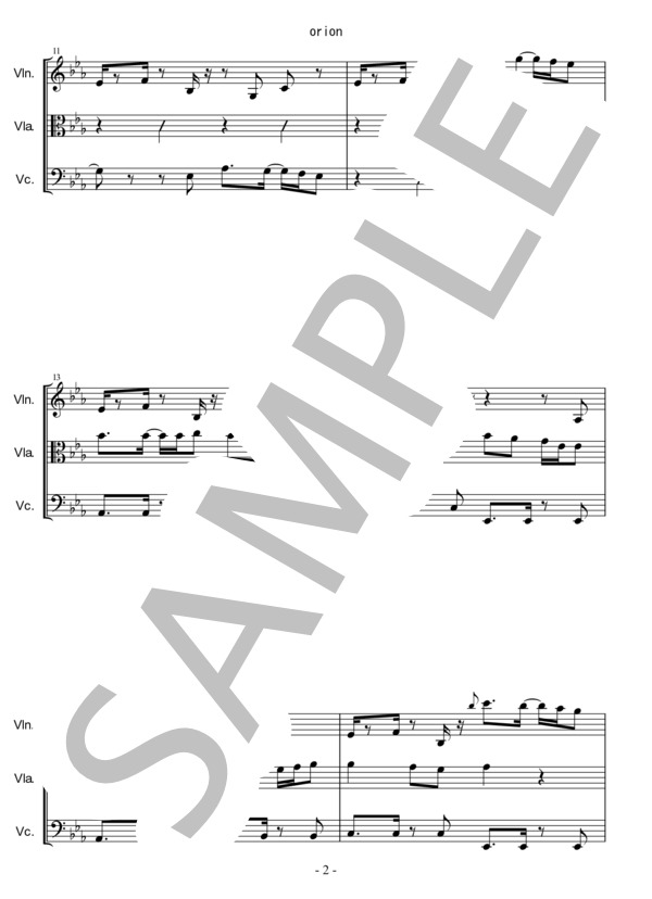 orion (米津 玄師) / アンサンブル弦楽 中〜上級 - サンプル譜面 2/5