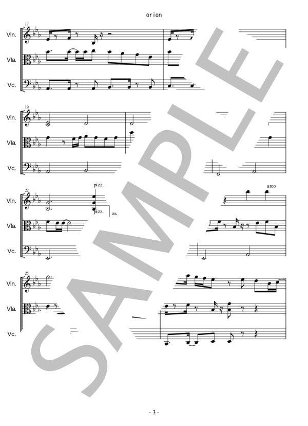 orion (米津 玄師) / アンサンブル弦楽 中〜上級 - サンプル譜面 3/5