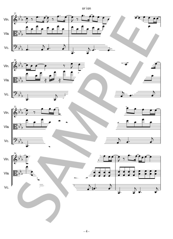 orion (米津 玄師) / アンサンブル弦楽 中〜上級 - サンプル譜面 4/5