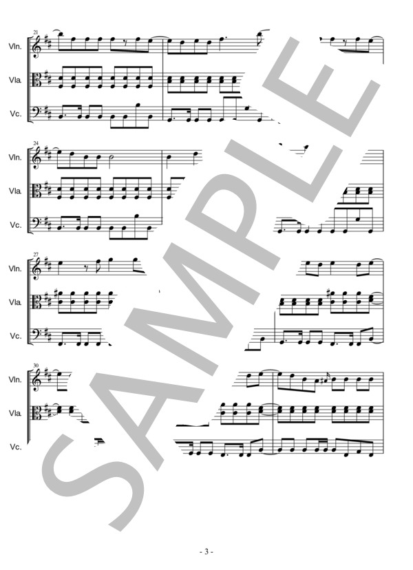 パンダヒーロー (GUMI) / アンサンブル弦楽 中〜上級 - サンプル譜面 3/5