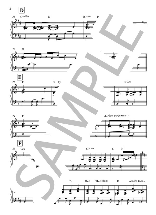 蝶々結び (Aimer) / ピアノ弾き語り 初〜中級 - サンプル譜面 2/4