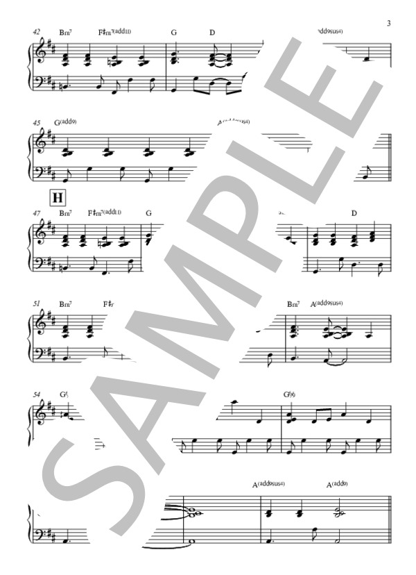 蝶々結び (Aimer) / ピアノ弾き語り 初〜中級 - サンプル譜面 3/4