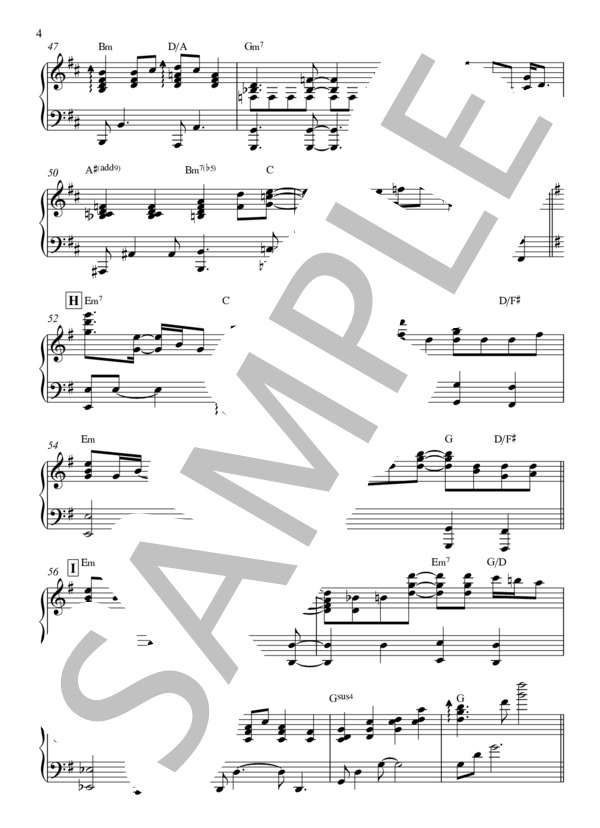 炎 (LiSA) / ピアノ伴奏 中級 - サンプル譜面 4/5