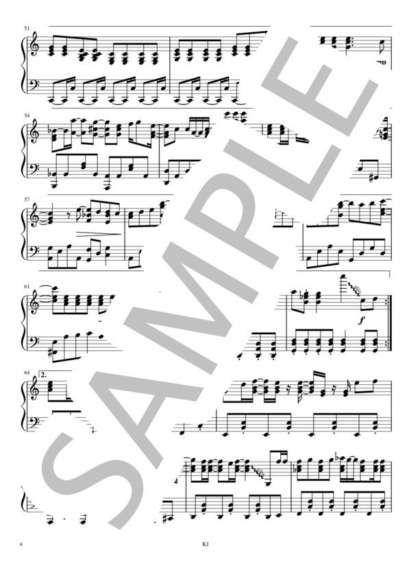 夕暮れ沿い (Official髭男dism) / ピアノソロ 中級 - サンプル譜面 4/5