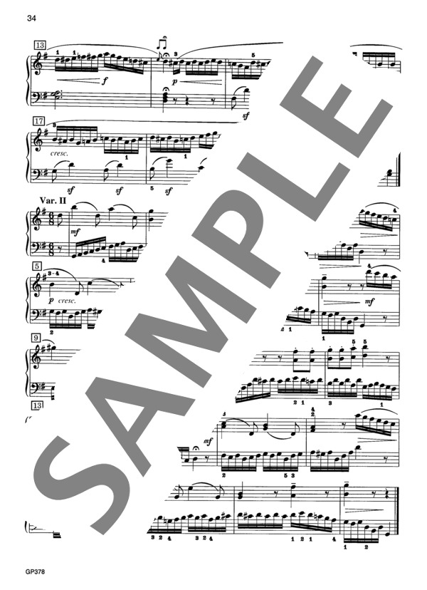 「うつろな心」による6つの変奏曲 (ルートヴィヒ・ヴァン・ベートーヴェン) / ピアノソロ 中級 - サンプル譜面 3/5