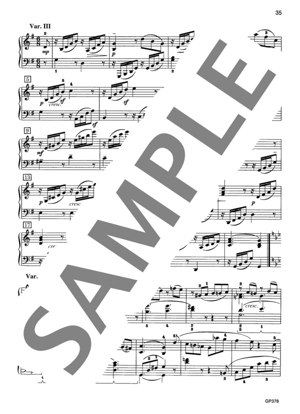 「うつろな心」による6つの変奏曲 (ルートヴィヒ・ヴァン・ベートーヴェン) / ピアノソロ 中級 - サンプル譜面 4/5