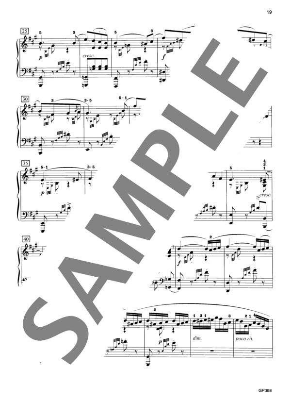 無言歌集 第5巻より 春の歌 Op. 62-6 (フェリックス・メンデルスゾーン) / ピアノソロ 中級 - サンプル譜面 3/5