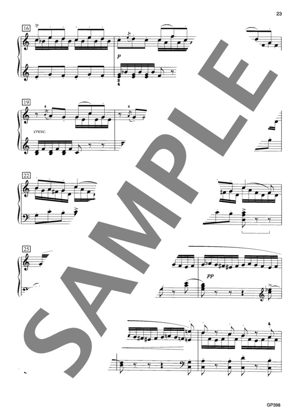 無言歌集 第6巻より 紡ぎ歌 Op. 67-4 (フェリックス・メンデルスゾーン) / ピアノソロ 中級 - サンプル譜面 3/5