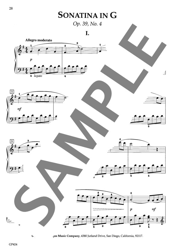 ソナチネ ト長調 Op.39-4 (フランク・ラインス) / ピアノソロ 初〜中級 - サンプル譜面 2/5