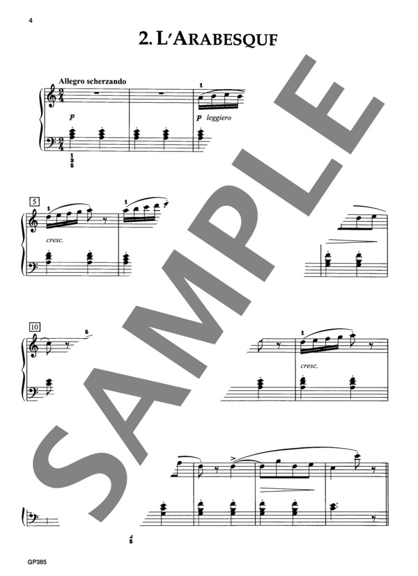アラベスク ~「25の練習曲」より~ (ヨハン・フリートリッヒ・フランツ・ブルグミュラー) / ピアノソロ 初〜中級 - サンプル譜面 2/3