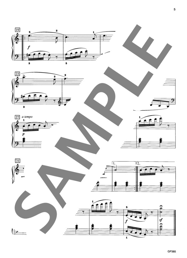 アラベスク ~「25の練習曲」より~ (ヨハン・フリートリッヒ・フランツ・ブルグミュラー) / ピアノソロ 初〜中級 - サンプル譜面 3/3