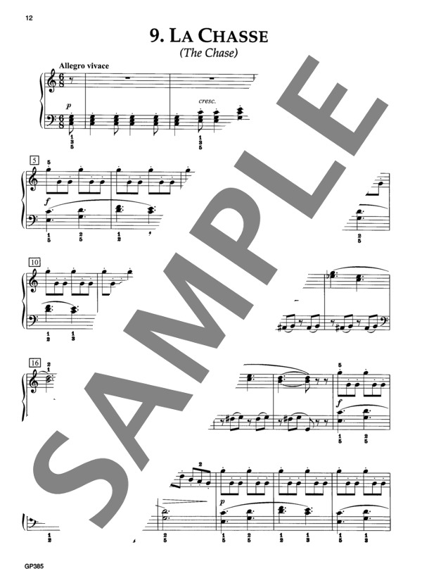 狩 ~「25の練習曲」より~ (ヨハン・フリートリッヒ・フランツ・ブルグミュラー) / ピアノソロ 初〜中級 - サンプル譜面 2/3