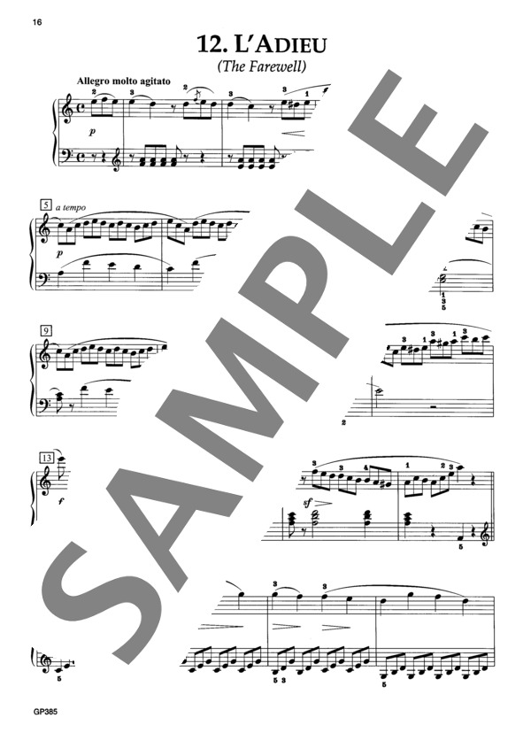 別れ ~「25の練習曲」より~ (ヨハン・フリートリッヒ・フランツ・ブルグミュラー) / ピアノソロ 初〜中級 - サンプル譜面 2/3