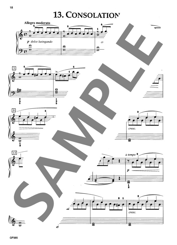 なぐさめ ~「25の練習曲」より~ (ヨハン・フリートリッヒ・フランツ・ブルグミュラー) / ピアノソロ 初〜中級 - サンプル譜面 2/3