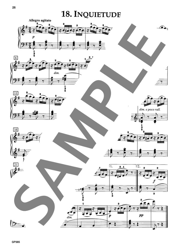 不安 ~「25の練習曲」より~ (ヨハン・フリートリッヒ・フランツ・ブルグミュラー) / ピアノソロ 初〜中級 - サンプル譜面 2/2