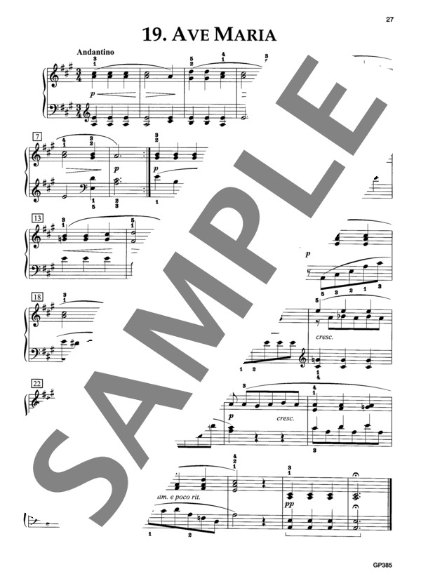 アヴェマリア ~「25の練習曲」より~ (ヨハン・フリートリッヒ・フランツ・ブルグミュラー) / ピアノソロ 初〜中級 - サンプル譜面 2/2