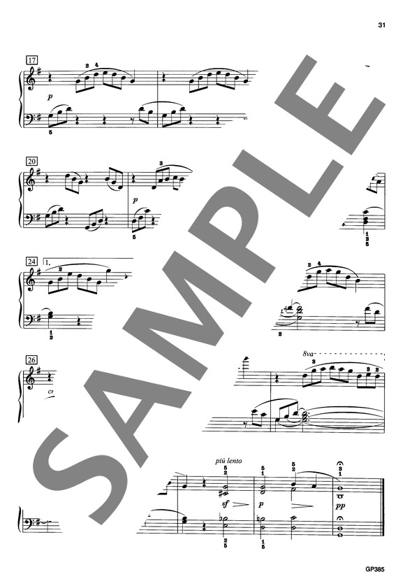 天使の声 ~「25の練習曲」より~ (ヨハン・フリートリッヒ・フランツ・ブルグミュラー) / ピアノソロ 初〜中級 - サンプル譜面 3/3