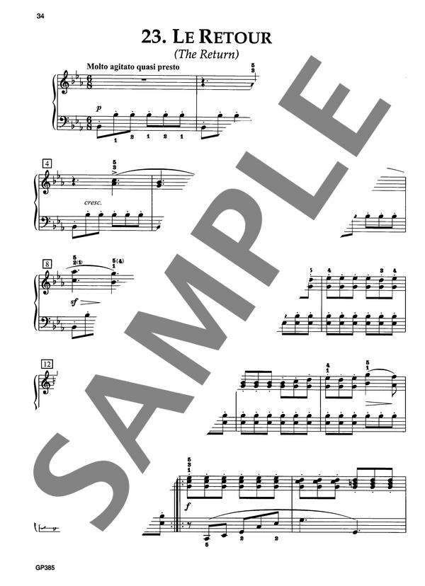 家路 ~「25の練習曲」より~ (ヨハン・フリートリッヒ・フランツ・ブルグミュラー) / ピアノソロ 初〜中級 - サンプル譜面 2/3