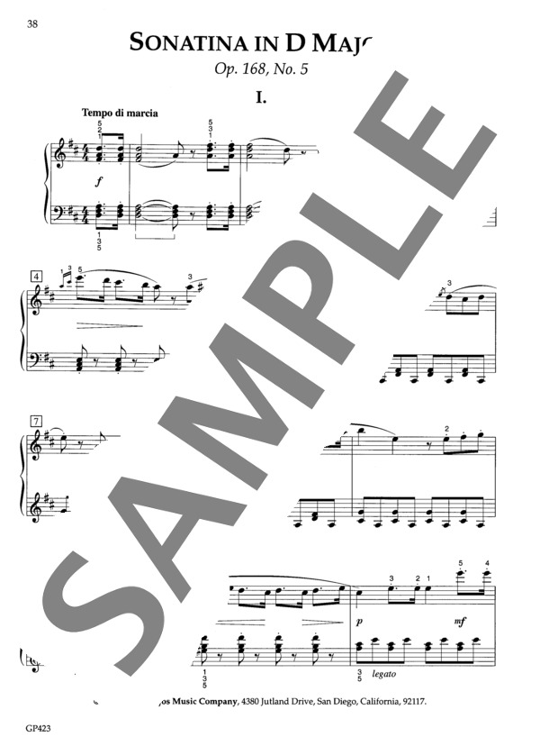 ソナチネ ニ長調 Op.168-5 (アントン・ディアベリ) / ピアノソロ 初〜中級 - サンプル譜面 2/5