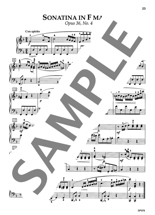 ソナチネ 第4番 ヘ長調 (ムツィオ・クレメンティ) / ピアノソロ 初〜中級 - サンプル譜面 2/5