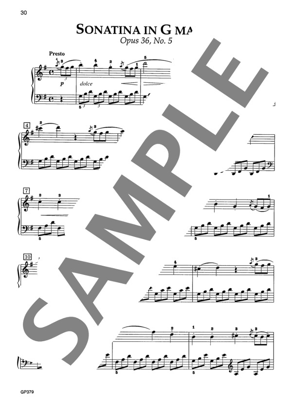 ソナチネ 第5番 ト長調 (ムツィオ・クレメンティ) / ピアノソロ 初〜中級 - サンプル譜面 2/5