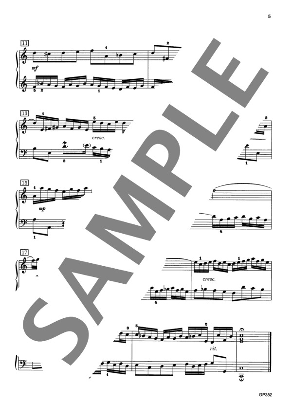 2声のインヴェンション 第1番 ハ長調 (ヨハン・セバスチャン・バッハ) / ピアノソロ 初〜中級 - サンプル譜面 3/3