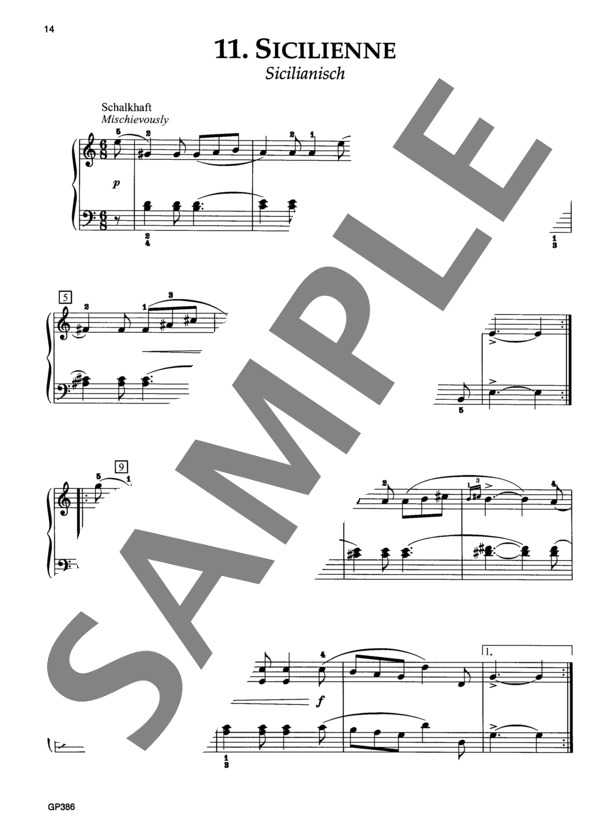 子供のためのアルバム Op. 68 より シシリエンヌ (ロベルト・シューマン) / ピアノソロ 初〜中級 - サンプル譜面 2/3