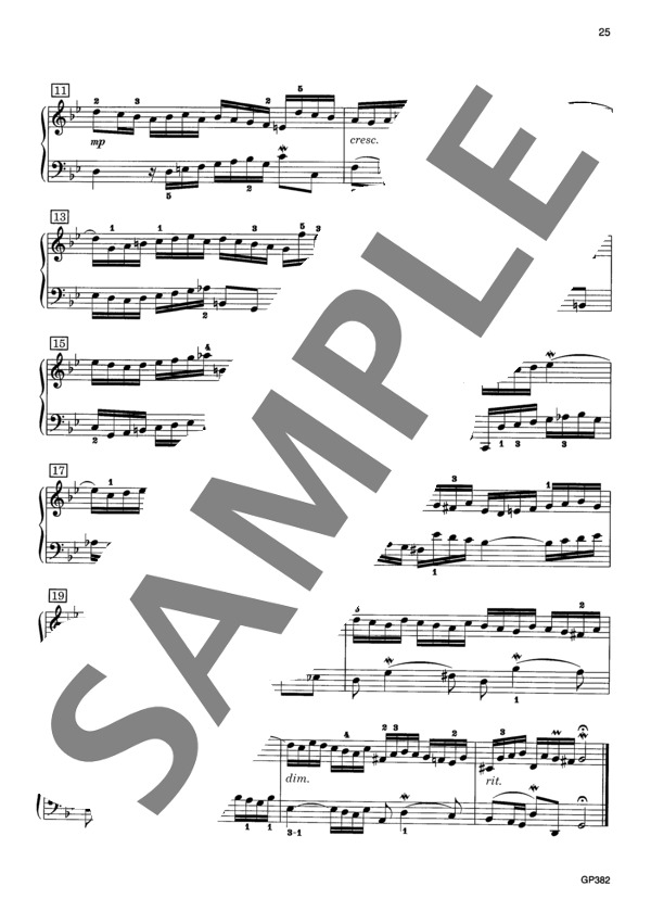 2声のインヴェンション 第11番 ト短調  BWV 782 (ヨハン・セバスチャン・バッハ) / ピアノソロ 初〜中級 - サンプル譜面 3/3