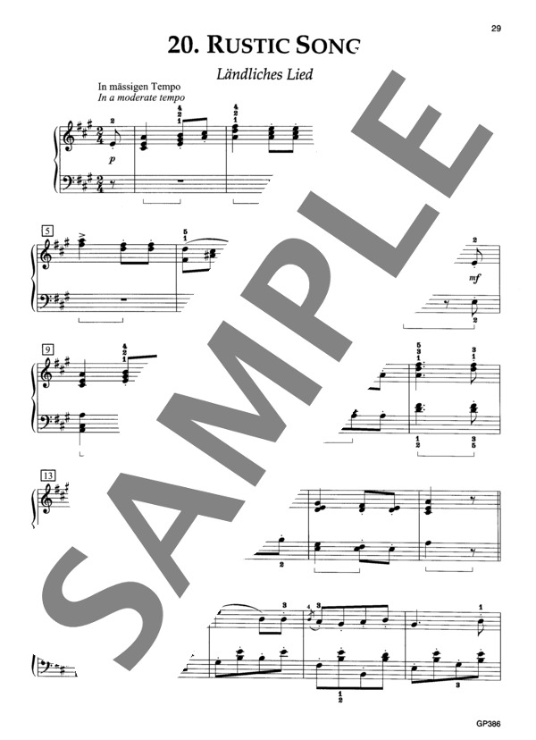 子供のためのアルバム Op. 68 より 田舎風の歌 (ロベルト・シューマン) / ピアノソロ 初〜中級 - サンプル譜面 2/3