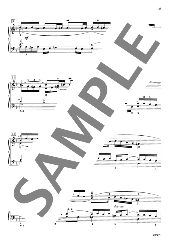 前奏曲とフゲッタ ニ短調 BWV 899 (ヨハン・セバスチャン・バッハ) / ピアノソロ 中〜上級 - サンプル譜面 3/5