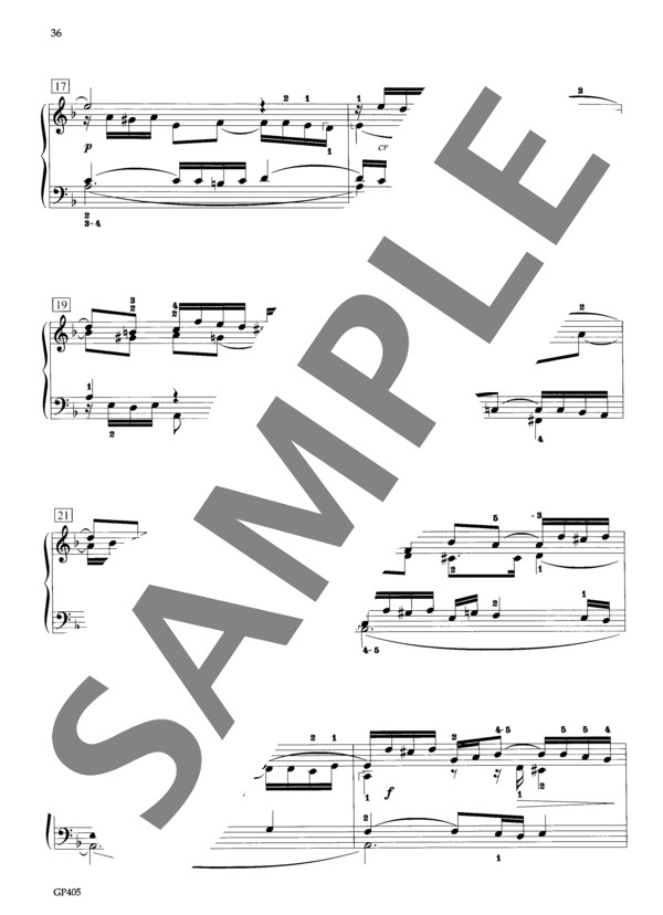 前奏曲とフゲッタ ニ短調 BWV 899 (ヨハン・セバスチャン・バッハ) / ピアノソロ 中〜上級 - サンプル譜面 4/5